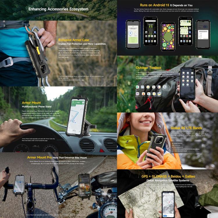 Ulefone Armor 22, IP68/IP69K Rugged Phone, 6.58 inch Android 15 MediaTek Helio G96 Octa Core, Network: 4G, NFC, OTG, 8GB+128GB, 8GB+256GB